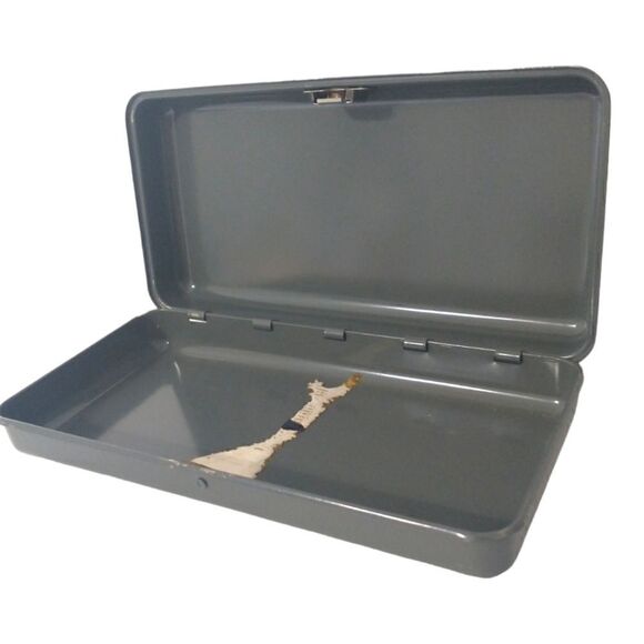 Vintage Lock Box Safe Steel Fire Resistant Security Advertising Promo Needs Lock - Picture 2 of 15